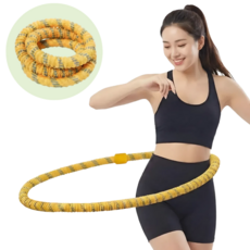 노브픽즈 뱃살삭제 다이어트 훌라후프 무소음, 1개, 옐로우, 1.4kg