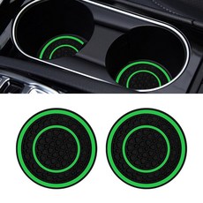 MLAHUIER 자동차 컵 홀더 컵받침 2개 3D 벌집 라인 미끄럼 방지 실리콘 컵 홀더 식 7cm(2.75x2.54cm) 콘솔 컵 홀더 인서트 단열 매트 대부분의 자동차를 위, 초록색