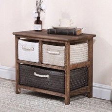 원목 장 거실 침실 코너 수납장 틈새 보관함 미니 우드 체스트 빈티지 인테리어 서랍 라탄, 4단