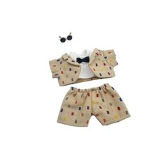 Labub 인형 옷 La Bubu 키체인 인형용 귀여운 의상 카와이 드레스 업 의류 17cm 라부부스 인형 생일 선물(인형 없음)(블루), 카키 2