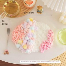 잔디 티코스터 만들기 펀치니들 패키지 집콕 취미 선물용, 이끼 컵받침 34, 1개