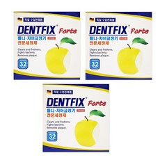 덴트픽스 틀니 치아교정기 전문세정제, 32개입, 3개