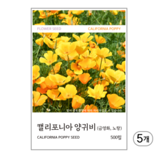 캘리포니아 양귀비(금영화) 노랑 씨앗 500립, 5개