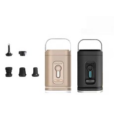 探露客 露營無線充氣機 現貨 打氣機 抽氣機 真空袋 氣泵 便攜式 LED手電筒, 基本款-卡其金(1200mAh)現貨,5種氣嘴1燈(充抽兩用), 1個