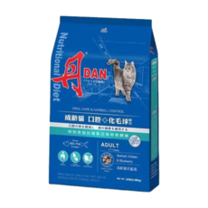 DAN 貓飼料 成齡貓 口腔 化毛配方, 9kg, 1包, 海鮮