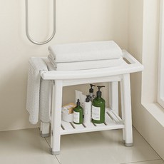 디홈 욕실 다용도 수납 의자 미끄럼 방지 화장실 목욕탕 목욕 샤워 의자, 화이트