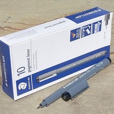 스테들러 0.05mm Fineliner pigment liner 블랙 1다스 문구반점 일러스트펜 dew+201qk