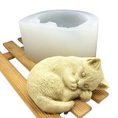 [ 749411 ] 잠자는 고양이 실리콘 비누 캔들 몰드 퐁당 초콜릿 캔디 케이크 장식 베이킹 페이스트리 도구 레진 폴리머 클레이
