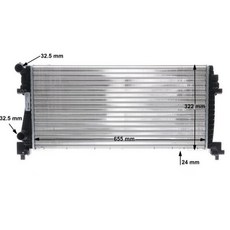 KITCO 水箱 散熱器 655mm x 322mm x 24mm 適用於 VW A3 Golf Octavia 料號 5Q0121251EC / 5Q0121251EB, 1個, NRF