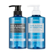 쿤달 쿨 앤 클리어 스칼프 리프레싱 쿨 샴푸 500ml+아이스 부스팅 쿨 바디워시 500ml 아쿠아민트향, 1개, 500ml