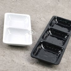 유광 흑스톤 백스톤 나눔 반찬그릇 4구종지 분할접시 3구반찬그릇, 2칸구프 백스톤 DS-6536
