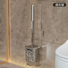 馬桶刷組 無死角清潔刷 壁掛式家用長柄廁所刷, 1個, 基礎款：透灰【落地/壁掛兩用】