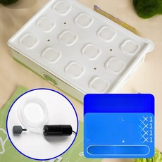 수경재배 스마트 화분 가정용 베란다 상추 채소 재배 플랜터 박스, [12홀 세트 + 산소 펌프], 플라스틱, 기본 구성 생강 편백야채 소형 생강 고구마 변경 필요
