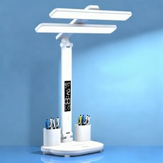ZOZOFO LED 책상 스탠드 컬러 무드등 학습용 조명 안티 블루라이트, 흰색