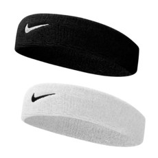 NIKE 運動頭帶 2入, 黑色 - 白色
