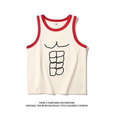 廢土風八塊腹肌男士背心夏季純棉無袖T卹健身運動美式潮流坎肩