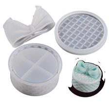 보석함 실리콘몰드 크리스탈 캔들몰드 리본 수납함 몰드 3개 세트, 나비 매듭 수납 상자 몰드 3종 세트