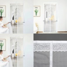 현관문 모기장 유치원 어린이집 현관 방충망 100x210cm 흰색 모기방충망 현관방충망 부착형모기장, 상세페이지 참조