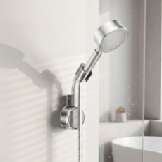 [초강력 흡착식] 허니앤코 무타공 욕실 샤워기 거치대 홀더, 그레이