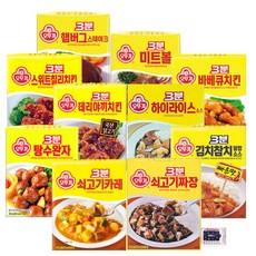 오뚜기 3분소스 10종세트 (햄버그+미트볼+탕수완자+바베큐+데리야끼+스윗칠리+하이라이스+김치참치+쇠고기카레+쇠고기짜장), 1개