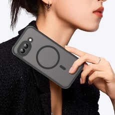 Panda Baby Google Pixel 10a ケース 반투명 얇은형 충격 방지 범퍼 매트 질감 자석 탑재 MagSafe 대응 블랙, 상세페이지 참조