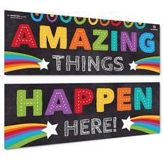 2 Sproutbrite 교실 장식 - 선생님을 위한 배너 포스터 유치원 초등학교 및 중학교용 게시판 벽, Amazing Things