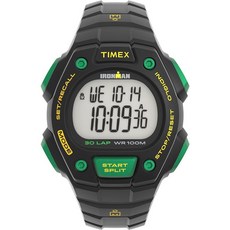 Timex 남성용 아이언맨 트라이애슬론 클래식 30 41mm 시계 블랙/디지털/블랙/그린 디지털
