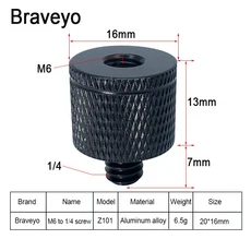 1/4 to M4 M5 M6 M8 M10 인치 변환 나사 프로젝터 브래킷 어댑터 Dslr 카메라 삼각대 볼헤드용 액세서리, 10 Z101 1PC