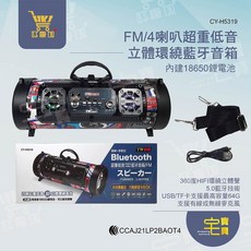 CY-H5319 FM/4喇叭 超重低音 立體環繞 藍牙音箱