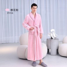 長款加厚珊瑚絨法蘭絨浴袍