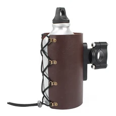 핸들 바 컵 거치대 가죽 음료 홀더 물병 커피 클립 마운트 스탠드 자동차 꾸미기 자전거 야외 오토바이 22m, 01 Brown