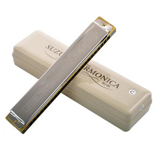 SUZUKI SU-24 複音口琴 C調 24孔 不鏽鋼 鈴木口琴, 1個