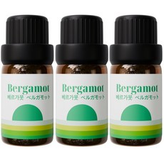 1+1+1 천연 유기농 아로마오일 에센셜오일, 유기농 베르가못오일, 10ml, 3개