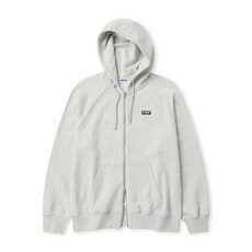 널디 후드집업 에센셜 후디 집업 멜란지화이트 플리스 후리스 져지