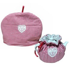 PAVIKE 티팟 커버 티팟 커버 보온 하트 무늬 커피 케틀 케틀 티포트 애프터눈 티 티코지 포트 커버 냄비 보온 커버 보온 티팟