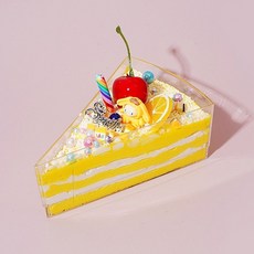 兒童DIY手工製作慕斯小糕材料包創意粘土卡通三明治益智玩具 RRAD, 1個, 慕斯小糕-黃色