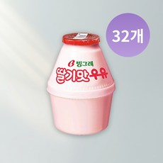 빙그레 딸기맛우유 딸기우유 240ml 32개