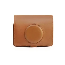Fujifilm Instax Mini EVO 인스턴트 카메라 보관 가방 용 레트로 가죽 케이스 어깨 끈 액세서리가있는 하드, 01 Brown