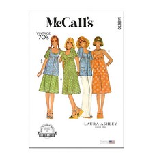 McCall's M8570U5 빈티지 1970년대 미세스 하이 웨이스트 드레스 점퍼 및 탑 바느질 패턴 패킷 Laura Ashley 디자인 코드 M8570 사이즈 16-, McCall's M8570U5 빈티지 1970년대 미세