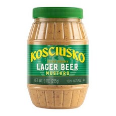 플로치만스 코시우스코 프리미엄 라거 매콤한 브라운 비어 머스타드 소량 배 Kosciusko Lager Beer Mustard 9 oz Spicy Brown Lager Bee, 1개