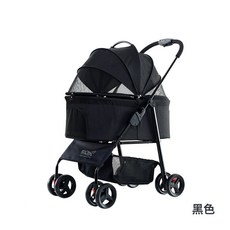BND 輕便可分離式寵物推車 戶外外出貓狗寵物車 BNDK107, 黑色, 1個