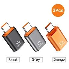 NNBILI 10A USB C OTG 어댑터 유형 변환기 14 MacBook 용 3.0 커넥터, 01 3pcs Mixed A