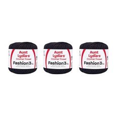 Aunt Lydia 클래식 골든 옐로우 크로셰 - 350y/320m 3팩 - 면 - 게이지 10 - 크로셰, 패션, 블랙