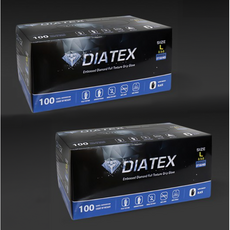 다이아텍스 DIATEX 니트릴장갑 식품용 정비용 두꺼운장갑 100매 X 2 총 200매입, 검정, 특대(XL), 2개