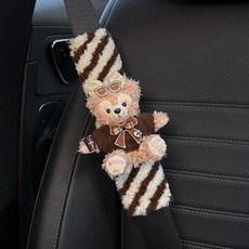 可愛汽車安全帶護肩套 車載內飾裝飾, 黑巧美式枚枚 無規格, 1個