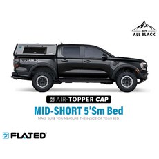 FLATED 平頂式充氣高蓋 黑四驅ALL BLACK - 適用於HILUX / RANGER，露營車載充氣床墊, 黑