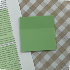 투명 스티커 포스티지 컬러 점착 그린 메모지 75x75 비치는종이