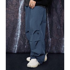 TRAVEL 메탈 프론트 다트 팬츠 블루 그레이_조거팬츠가능