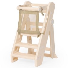 헬로디노 러닝타워 키친헬퍼 라이트 Ver 접이식 높이조절 낙상방지 유아 디딤대, 1개, 베이지