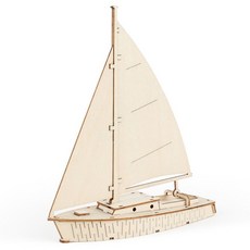 요트 우드 프라모델 조립 키트 물감 채색 가능 DIY 어린이 저학년 체험, 1개